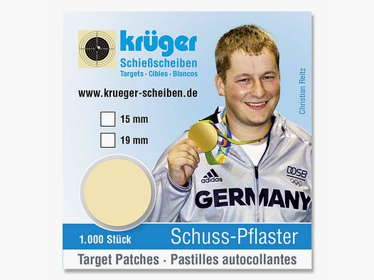 Schusspflaster beige, 1000Stk. im Spender - 19mm