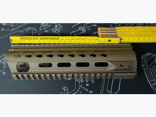 HK MR223 / HK416 Slim Line Handguard 10″ FDE – als nieuw