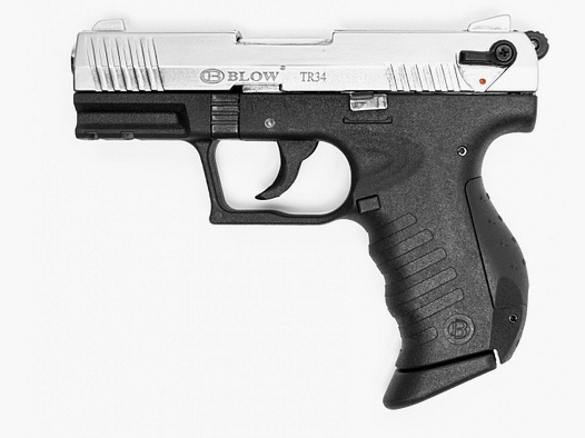 BLOW TR34 Matt Chrome 9mm P.A.K. Pistolet d'alarme réplique Walther P22