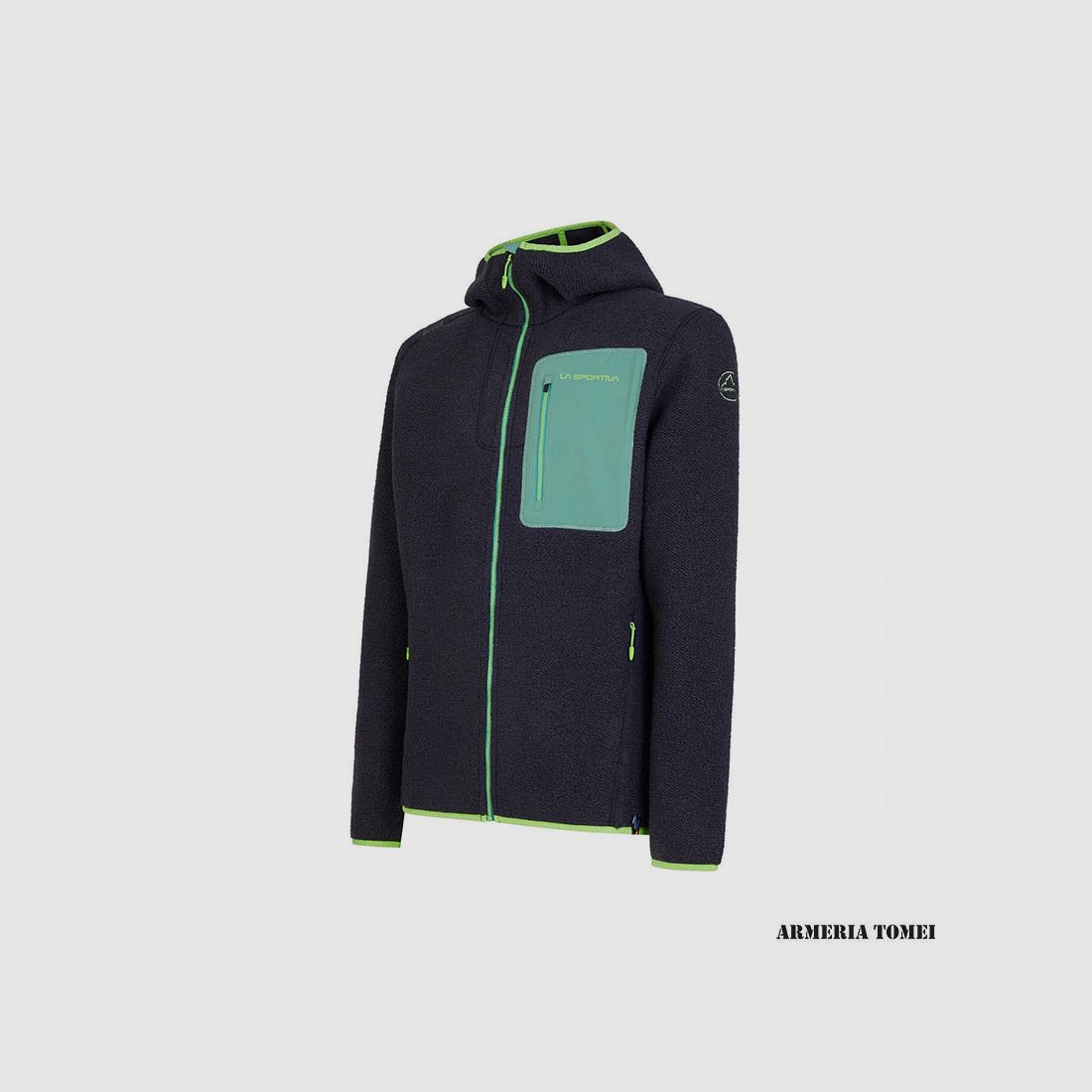 FELPA – LA SPORTIVA – AGON HOODY Carbon / Jasmine Green, Bild 3 von 3