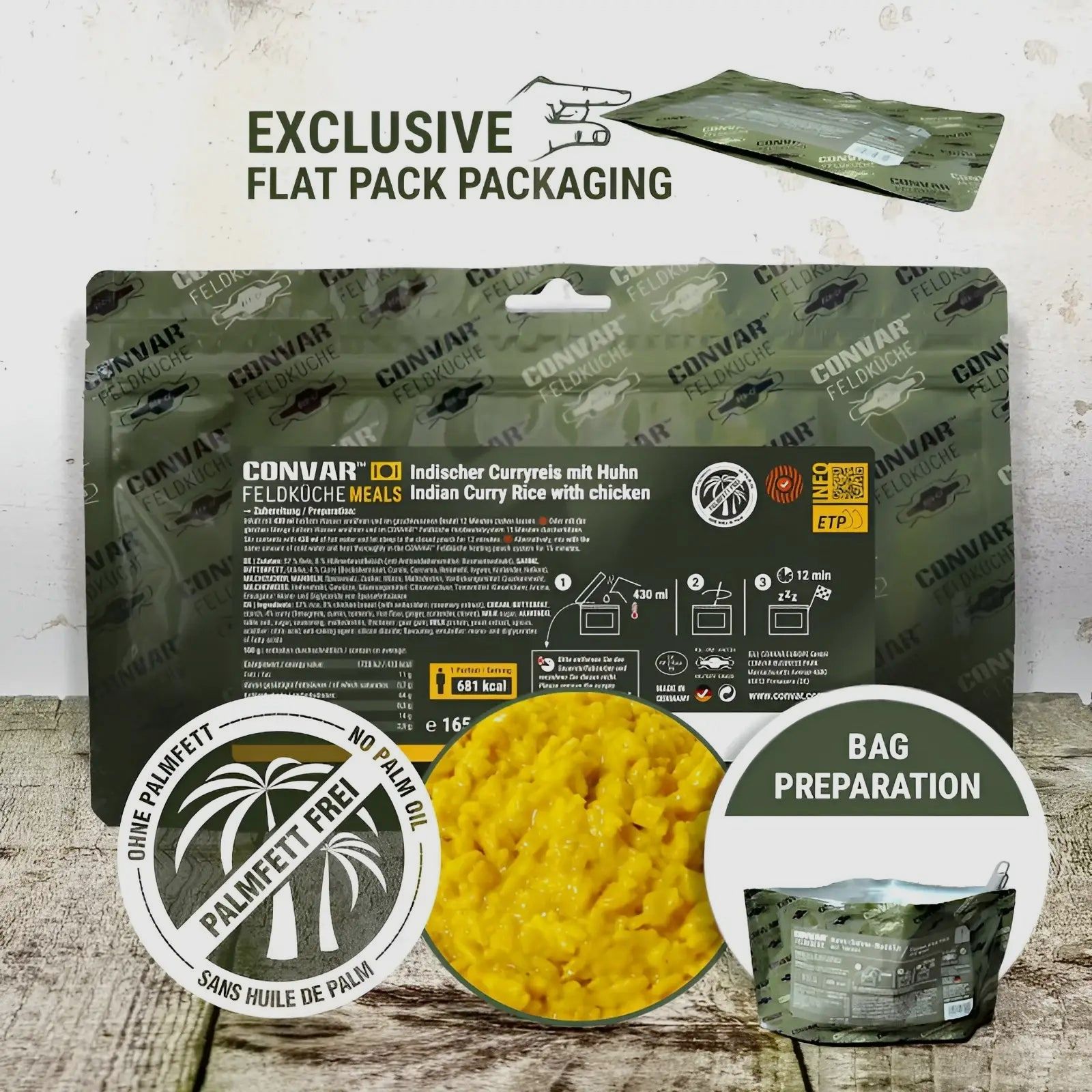 CONVAR Feldküche CONVAR Feldküche Indischer Curryreis mit Huhn 165 g