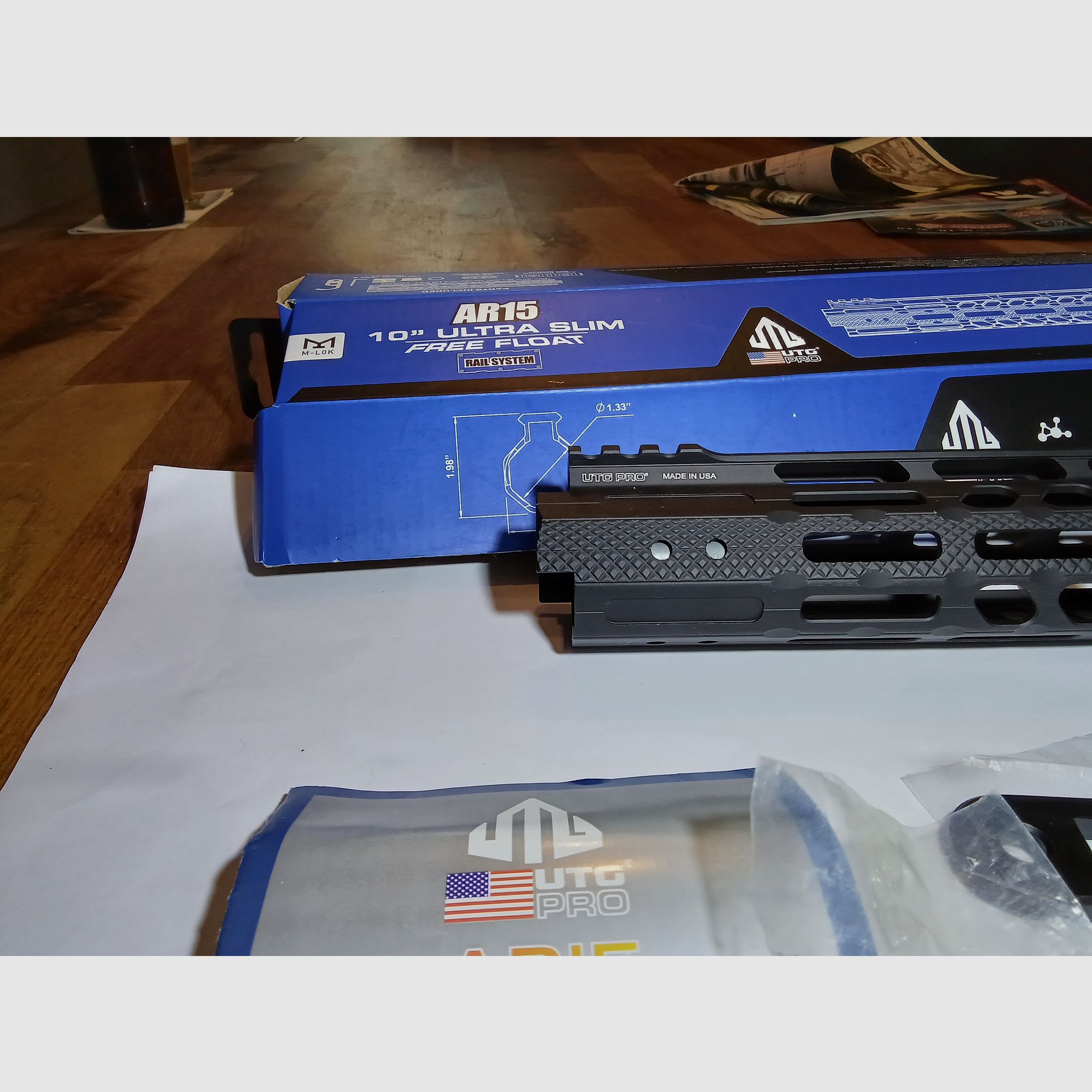 UTG Pro 10", handguard for AR15 like new!