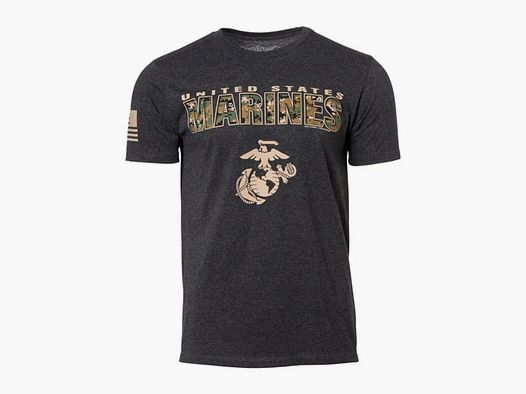 7.62 Design 7.62 Design T-Shirt USMC Marpat Camo Text heather black