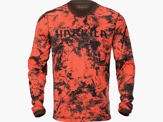 Härkila Langarmshirt Wildboar Pro Orange Blaze-Shadow brown
