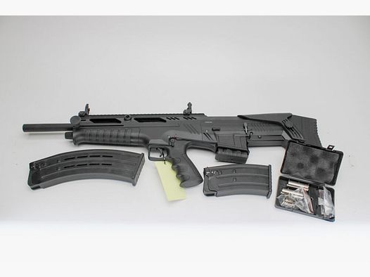SL shotgun DERYA N-100 kal. 12/76 bullpup staal schot 3 magazijnen 12/76