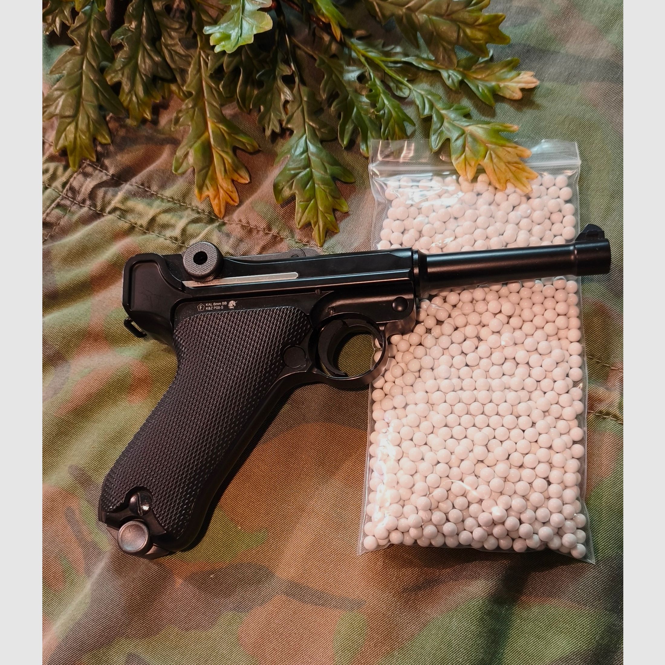 P08 Airsoft Vollmetall GBB 6mm BB noir - Version 4 pouces