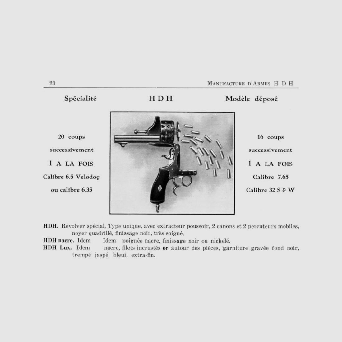 Revolver HDH Henrion, Dassy & Heuschen Liegi Kal. 7,65 mm Matr. 2, Bild 10 von 10