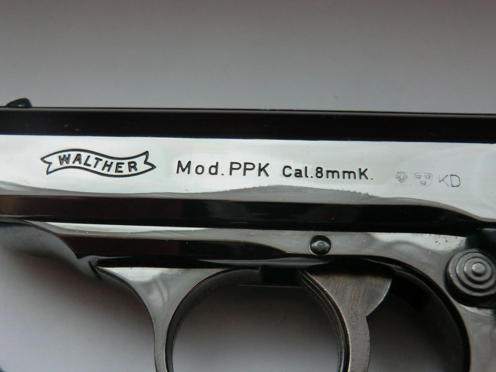 Walther PPK PTB 502 8mm K -  SCHWARZ-CHROM - seltenes Sammlerstück in neuwertigen Zustand + 159 x  8mm Platzpatr.