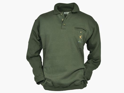 Hubertus Sweatshirt mit Entenstick Oliv
