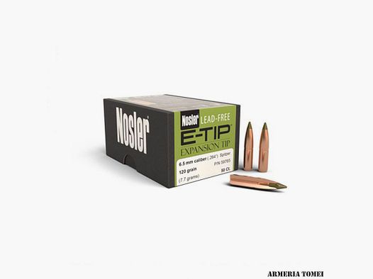 BULLE – NOSLER – E-TIP LEAD FREE 6.5 MM ( .264″ ) / 120 G ( 50 PCS)
