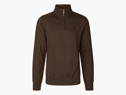 Seeland Pine Half Zip Sweater Men Dark Brown XXL