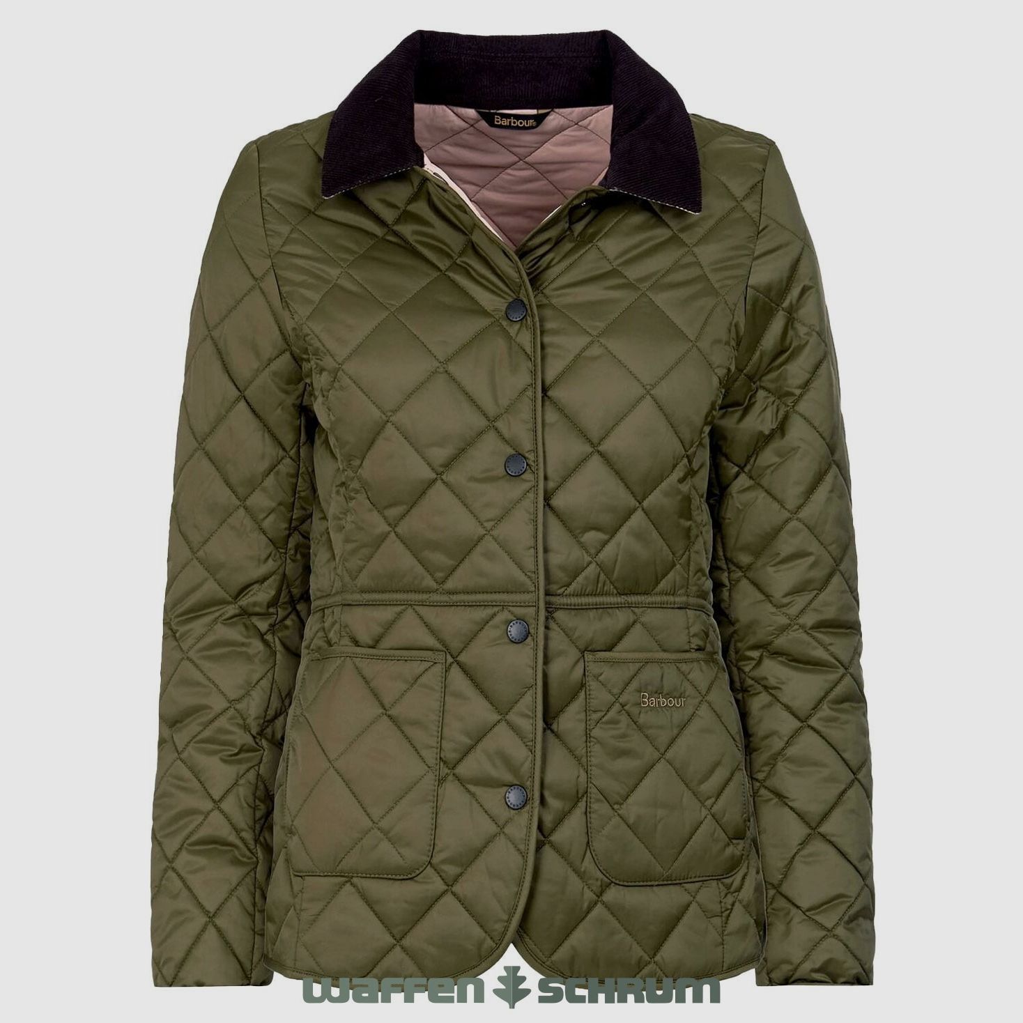 Barbour Jacke Deveron Quilt  Olive / Pale Pink