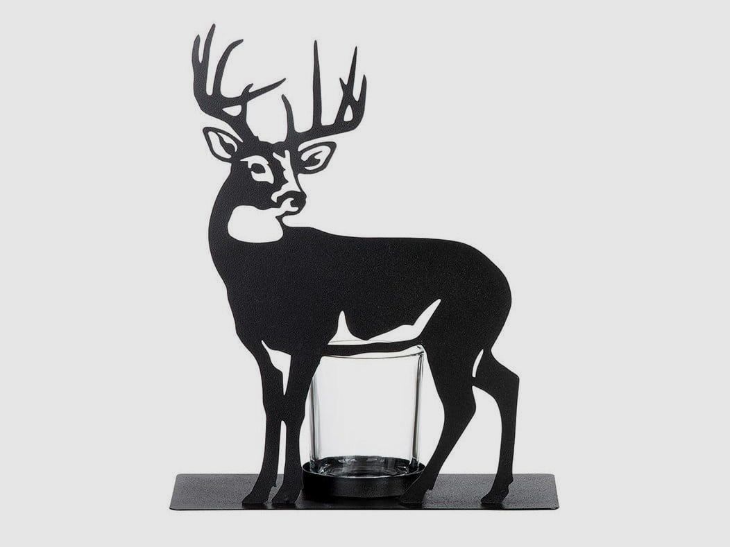 Gilde Metall Leuchter Hirsch Silhouette