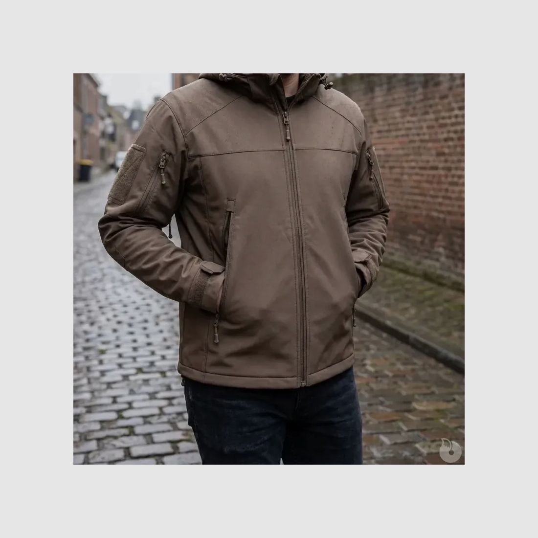 Kurtka Softshell Fighter A10® Męska Brązowa - Wodoodporna i Oddychająca, zdjęcie 4 z 11