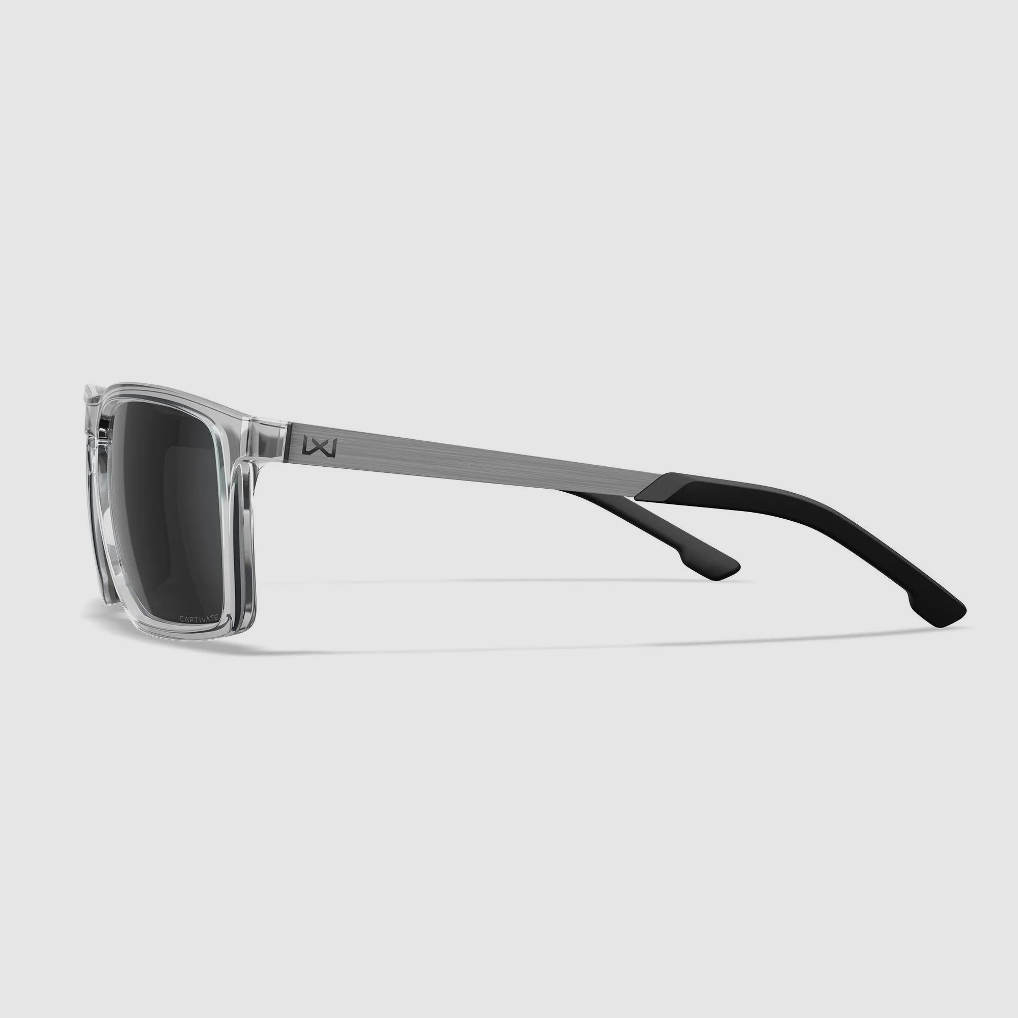 Wiley X AXE Sonnenbrille mit CAPTIVATE Grey Gläsern, Gloss Crystal Clear Rahmen AC6AXE01, Bild 3 von 5