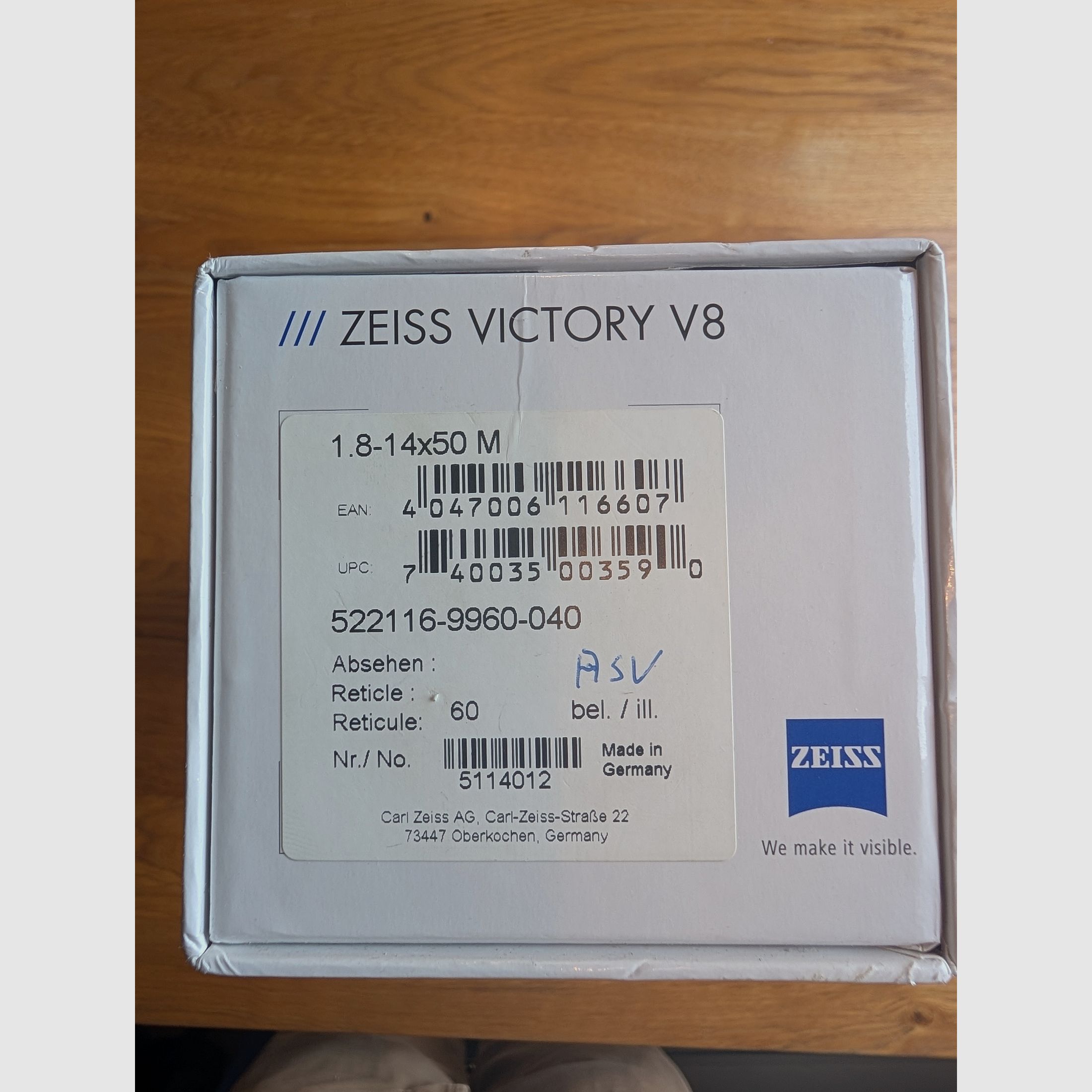 Telescopio Zeiss V8 1,8-14x50 ASV