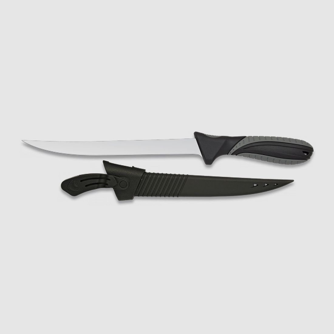Filetiermesser mit 21cm Klinge Filet-Messer mit Kunststoffscheide Filliermesser