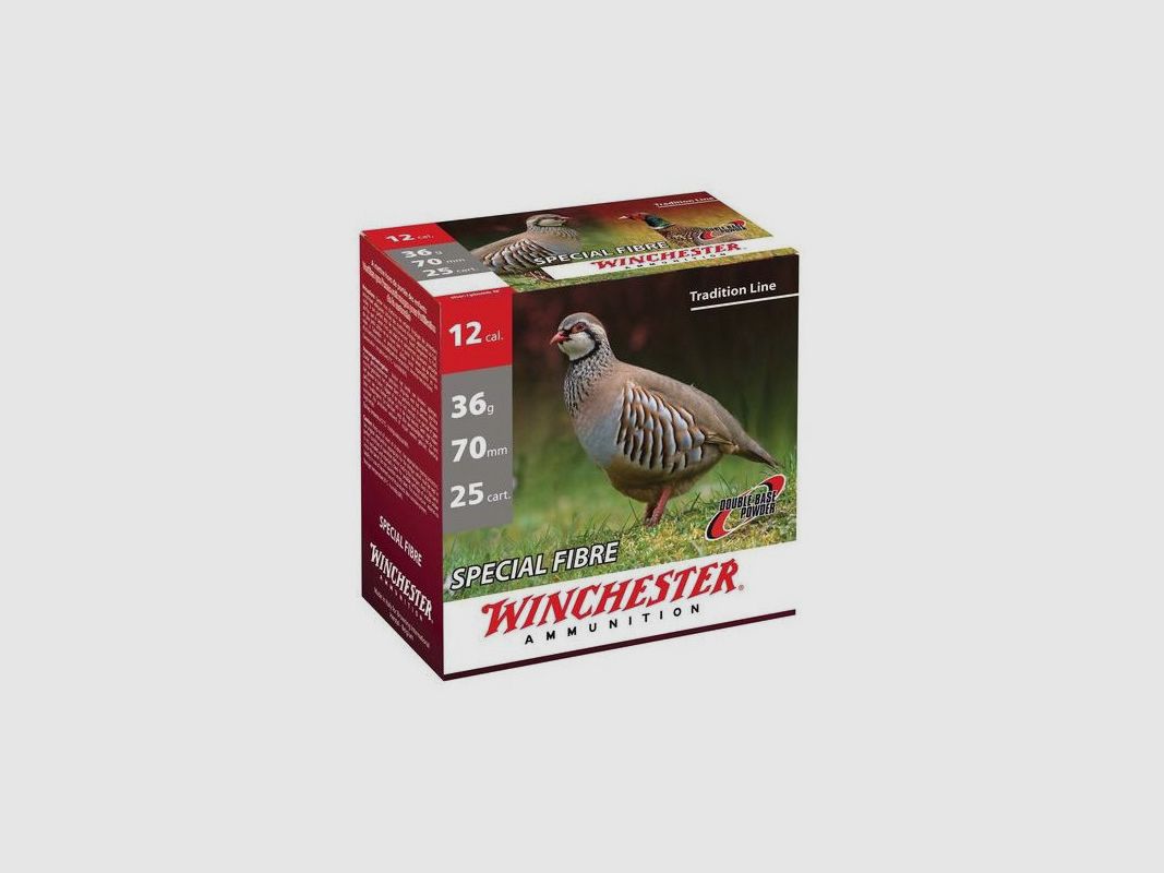 DOOS VAN 25 PATRONEN WINCHESTER 12/70 SPECIAL FIBRE 20MM 36G PB8, afbeelding 2 van 2