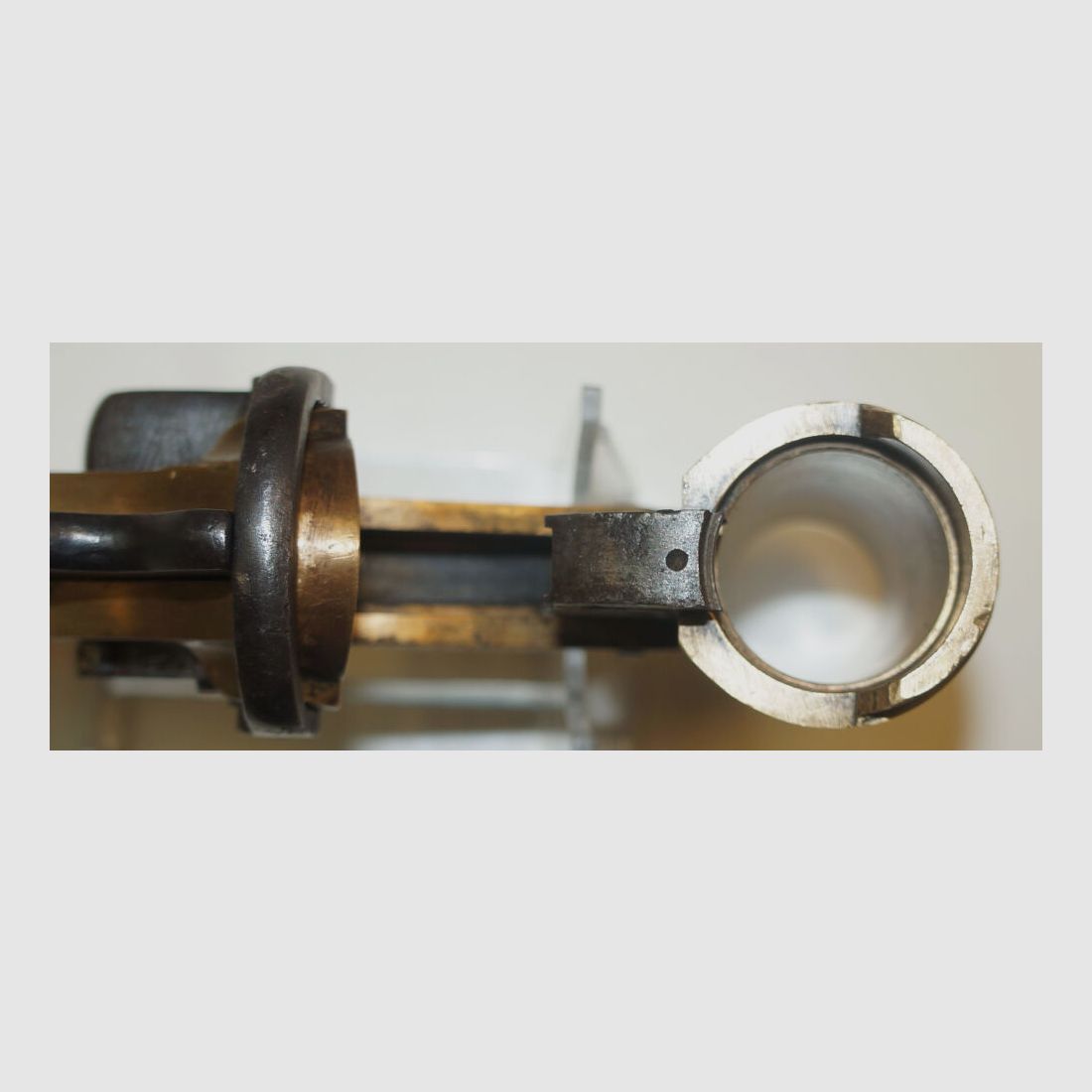 Cogswell & Harrison flare gun, Cogswell & Harrison, brass barrel and housing, small defect (spring break)