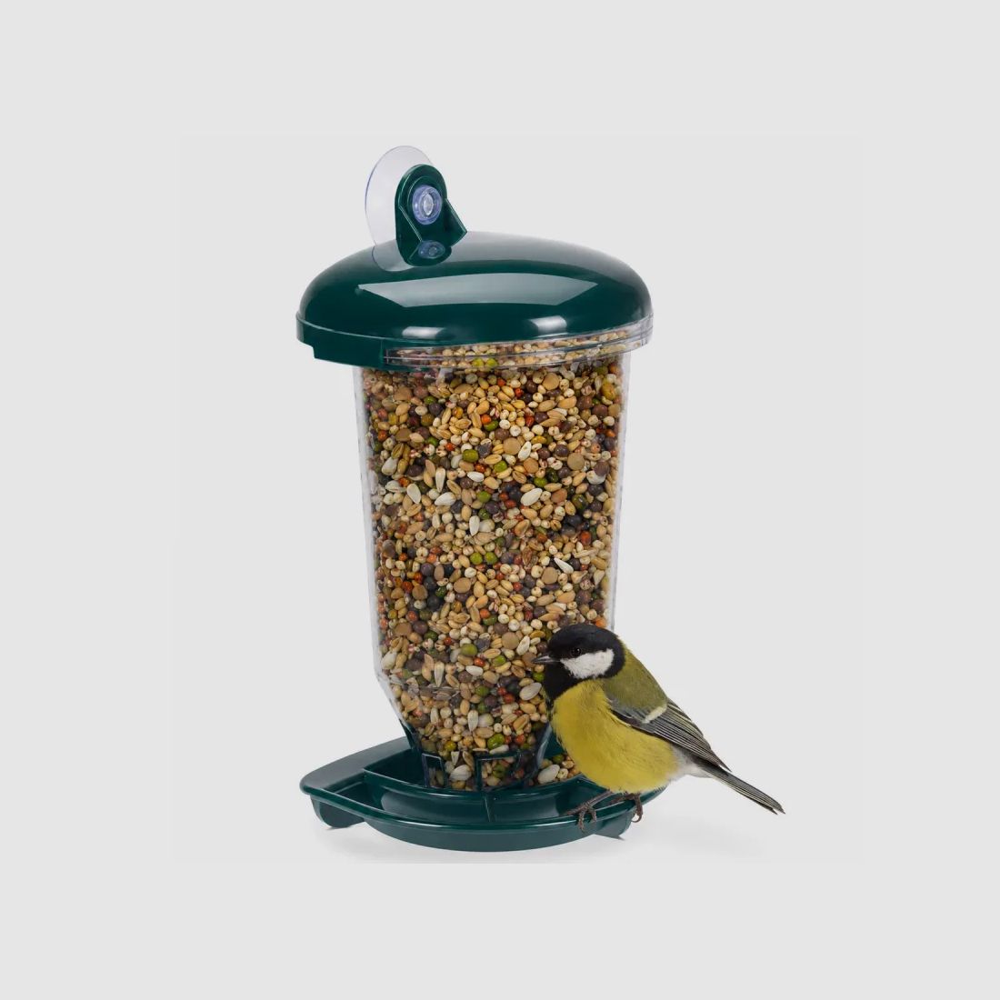 Suction cup bird feeder 14x22cm - Transparent and green, image 4 of 5