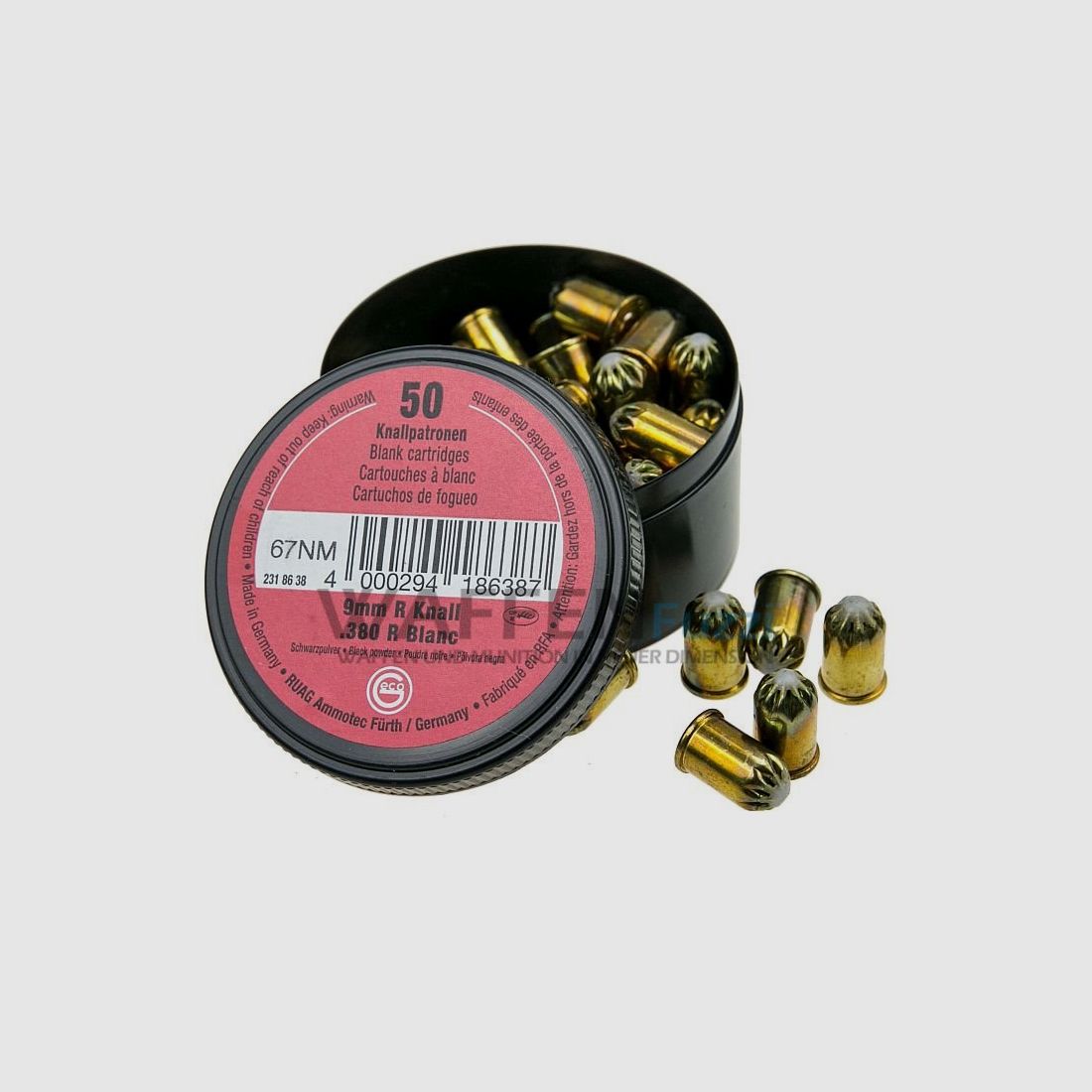 Geco Schwarzpulver Revolvermunition Kaliber .380 / 9mm RK. 50 Schuss