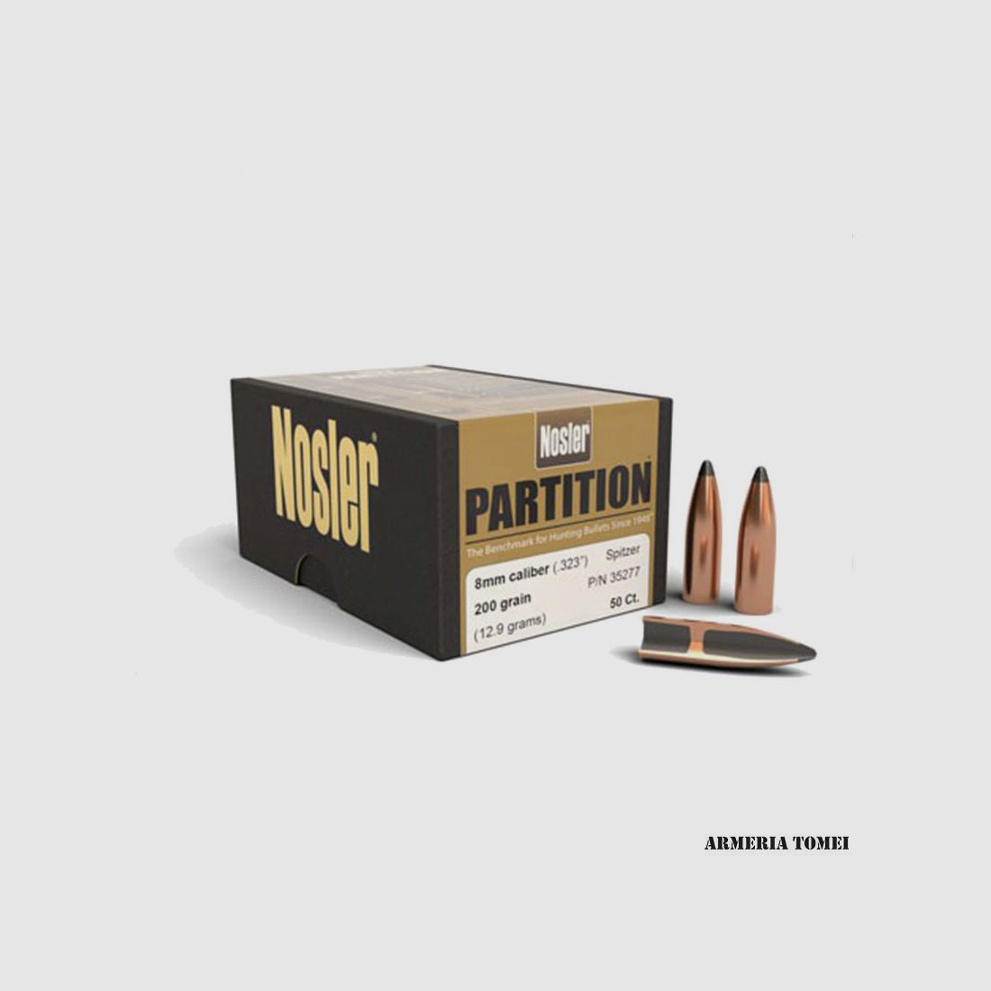 BULLE – NOSLER – PARTITION 8MM CAL. .323″ SPITZER 200GR PACK. 50 PCS.