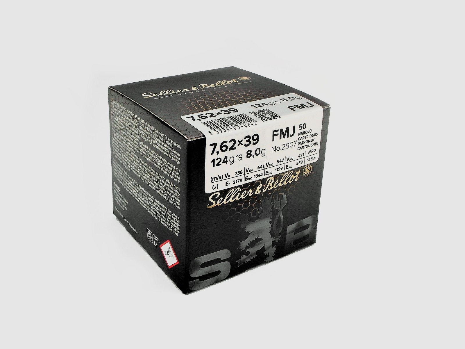 S&B cartuccia per fucile 7,62x39 VM /FMJ 8,0g/124gr