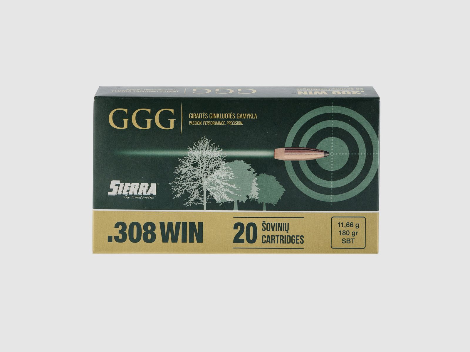 Amunicja GGG .308 Win Sierra 180gr 11,66g SBT, zdjęcie 2 z 4