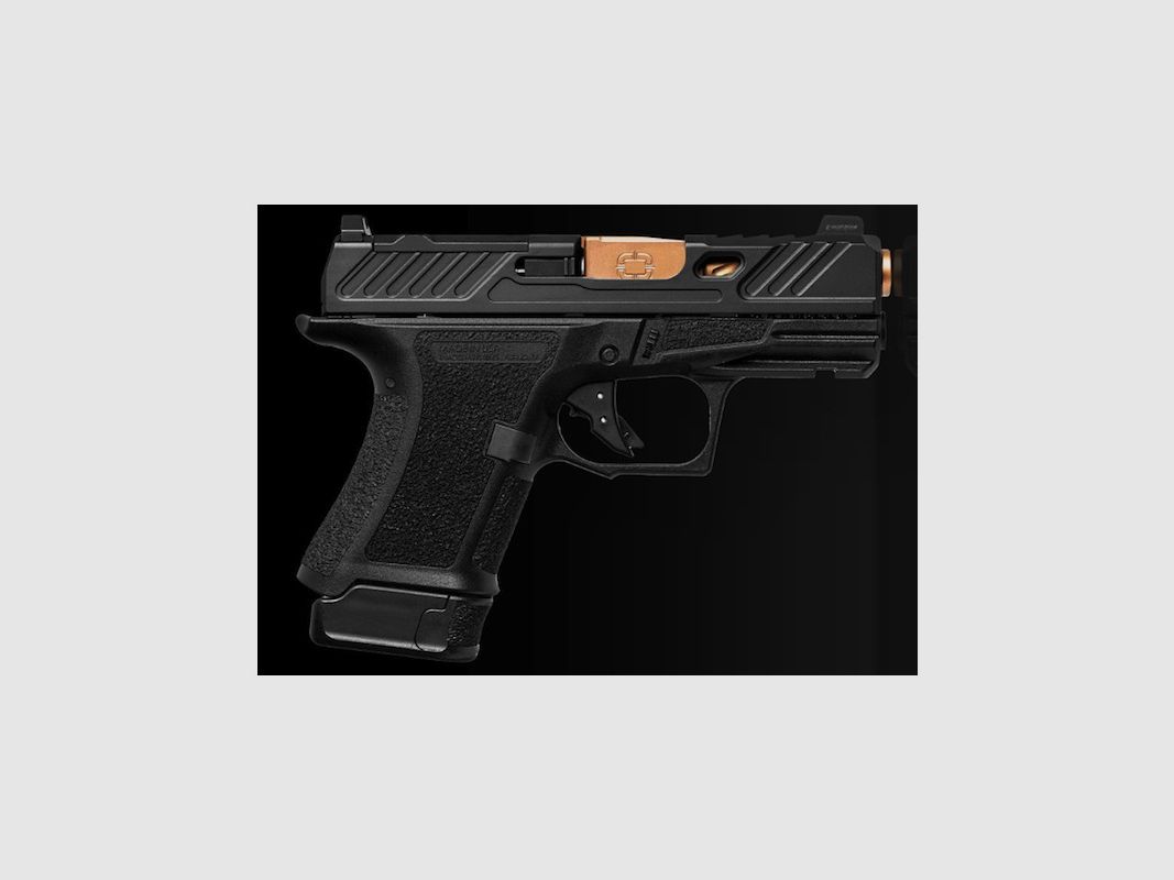 Shadow System CR920 9mm Blk Frame Elite Slide OR Blk Spiral canna Bronze SS Rod Grn Tritium, immagine 2 di 3
