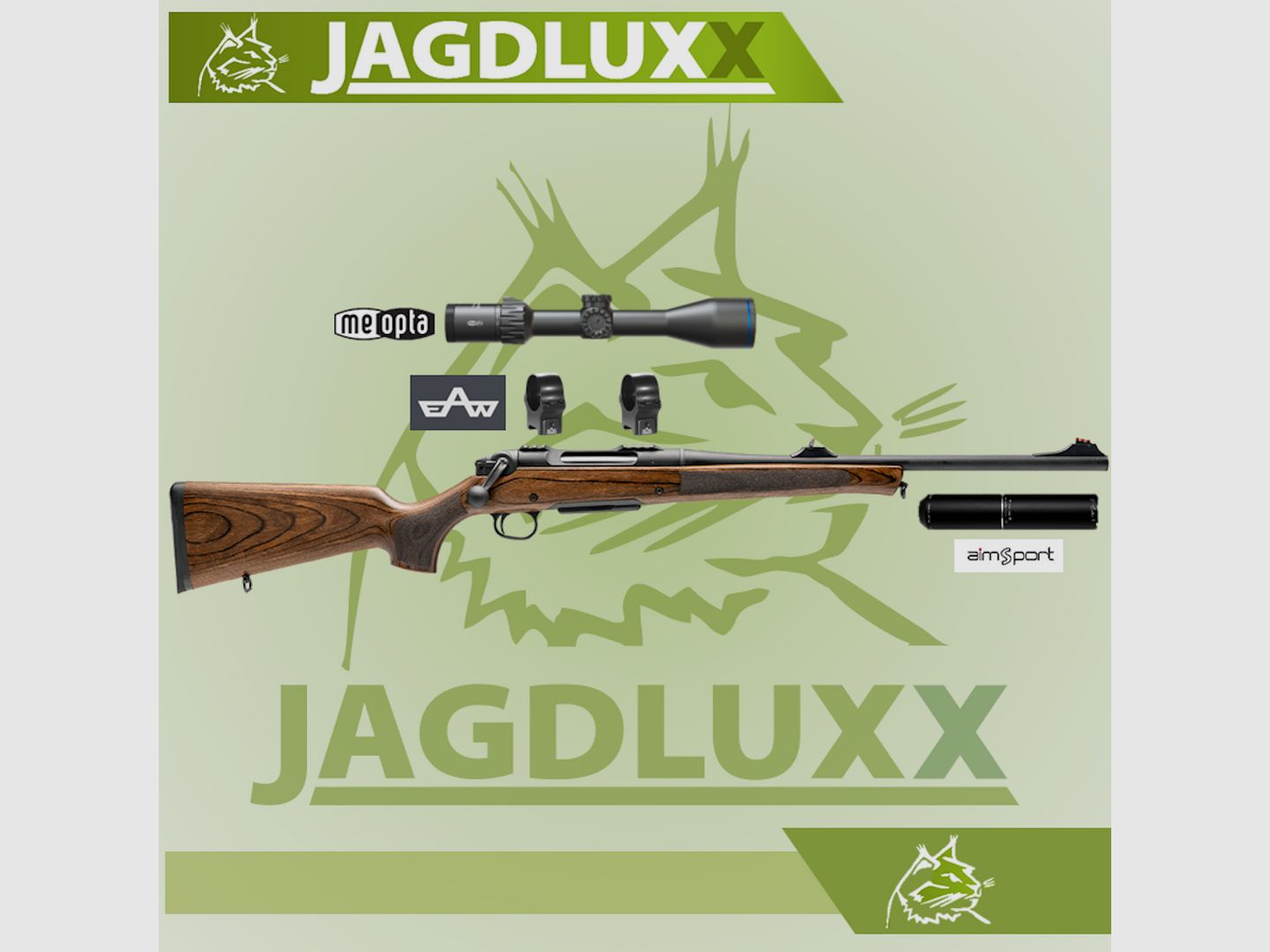 Haenel JAEGER NXT .308 Win con óptica Meopta Meohunter + silenciador aimSport Triton No. 5