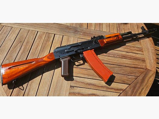 Wei-ETech AK-74 Vollmetall Echtholz AWSS Open-Bolt Gas-Blow-Back