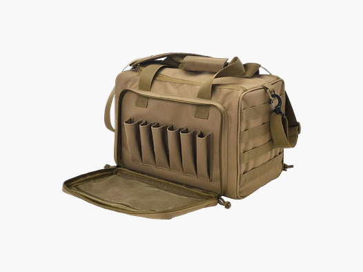 Tactical Shooting Range Bag for Handguns: Your Complete Gear Safely Organized in One Place (Khaki)