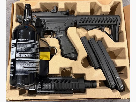 Tippmann TMC MagFed Markierer im M16+ 2 Magazine & große Flasche + Originalverpackung