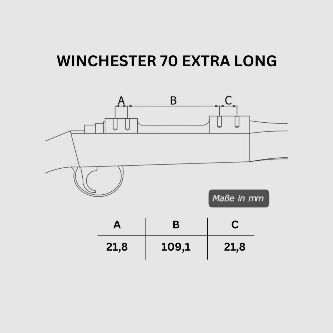 Rifle Doc Picatinny Weaver STAHL Schiene für WINCHESTER 70 EXTRA LONG