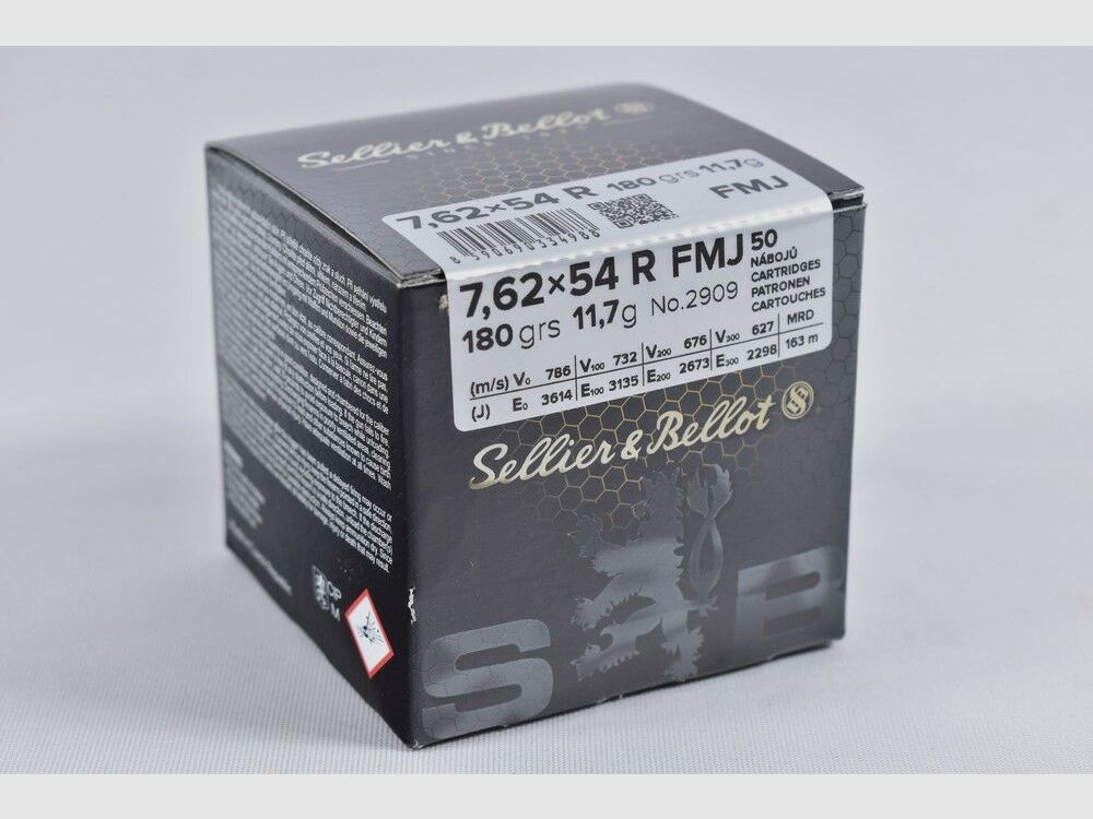 Sellier & Bellot 180grs FMJ 50STK 7.62x54R