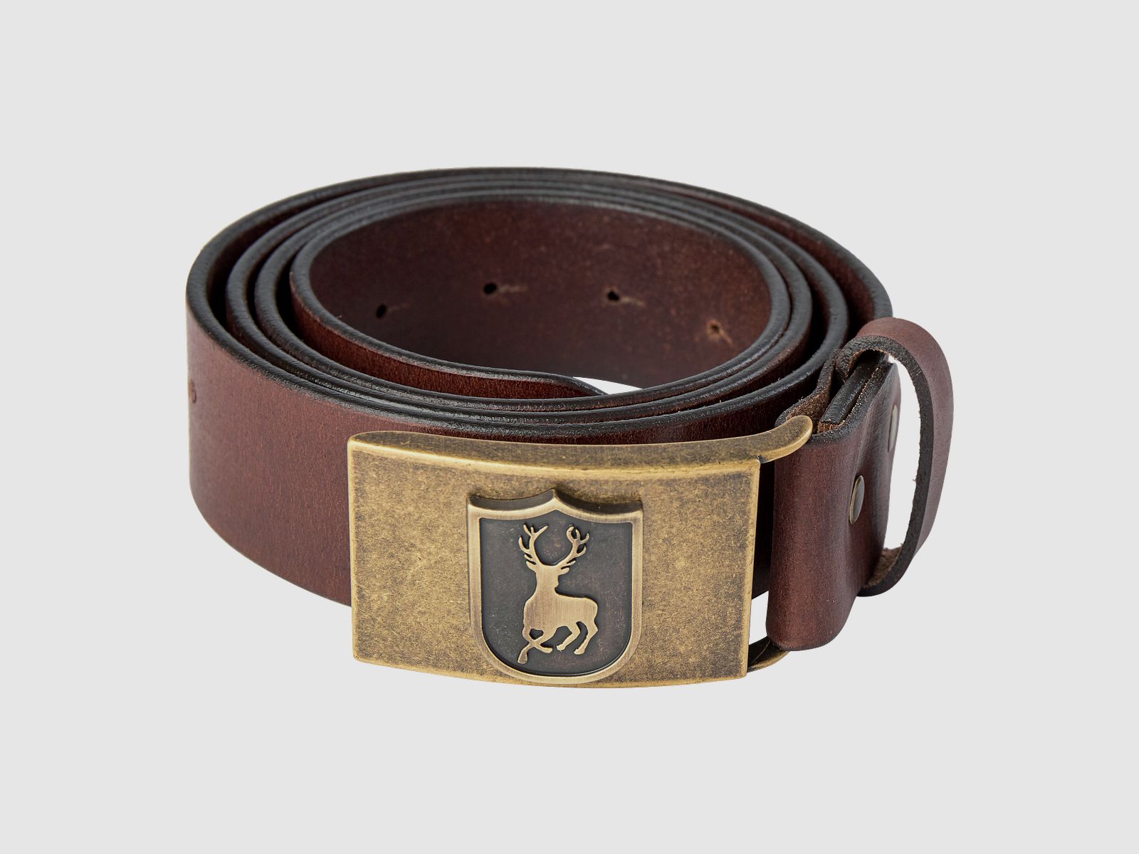 Leder Gürtel - Cognac Brown – Kleidergröße Herren: 115 CM