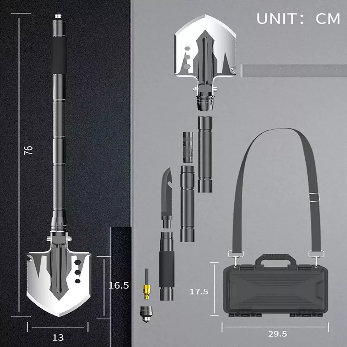 Set de pelle tactique de survie 13 en 1, image 7 sur 7