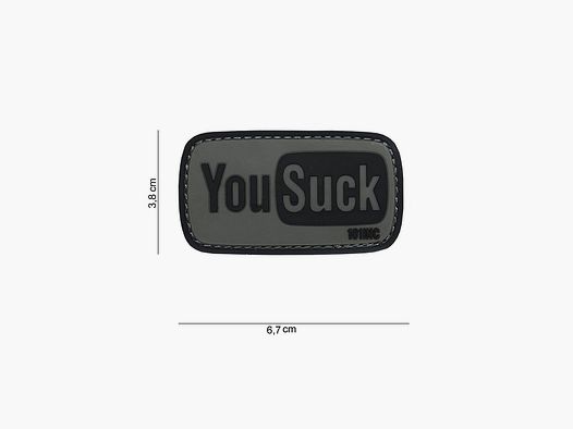 PATCH – TOPPA 3D IN PVC YOU SUCK grigio/nero #14068