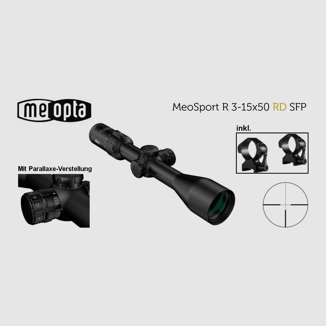 Brenner BR 20 B&H Prohunter Lochschaft Komplettpaket mit Meopta Meosport 3-15x50
