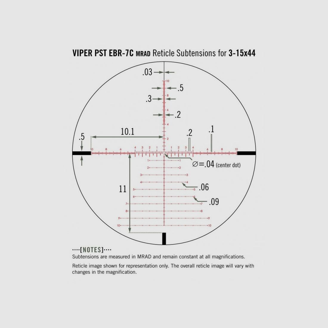 Ottica VORTEX Viper PST Gen II 3-15x44 EBR-7C IL FFP (Mrad), immagine 6 di 6