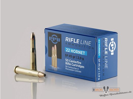 PPU Privi Partizan .22 Hornet 2,9g/45gr SP Teilmantel 50 Schuß