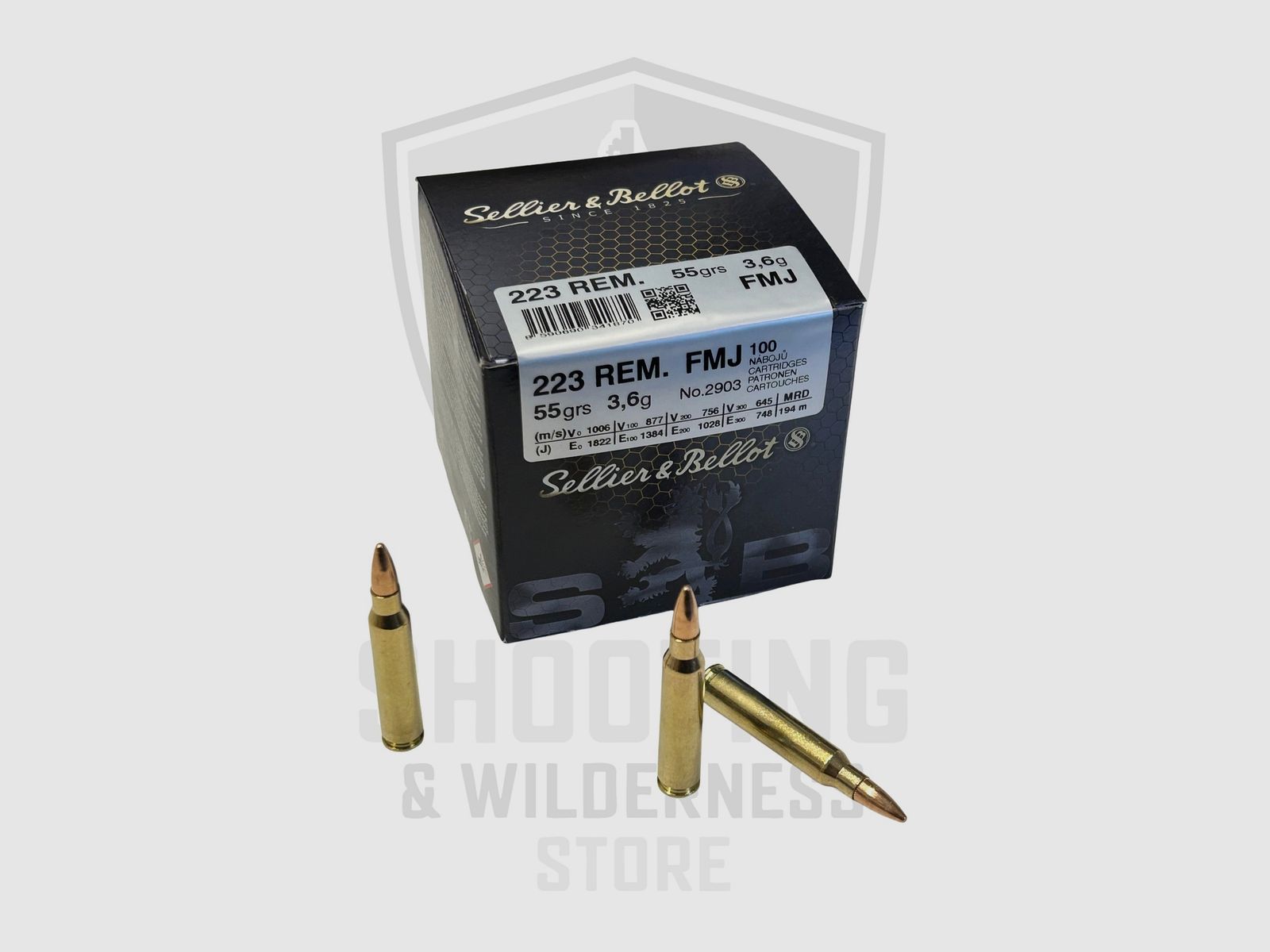 Sellier & Bellot .223 Rem SB FMJ 55g/3.6g 100-Schuss, Bild 1 von 2