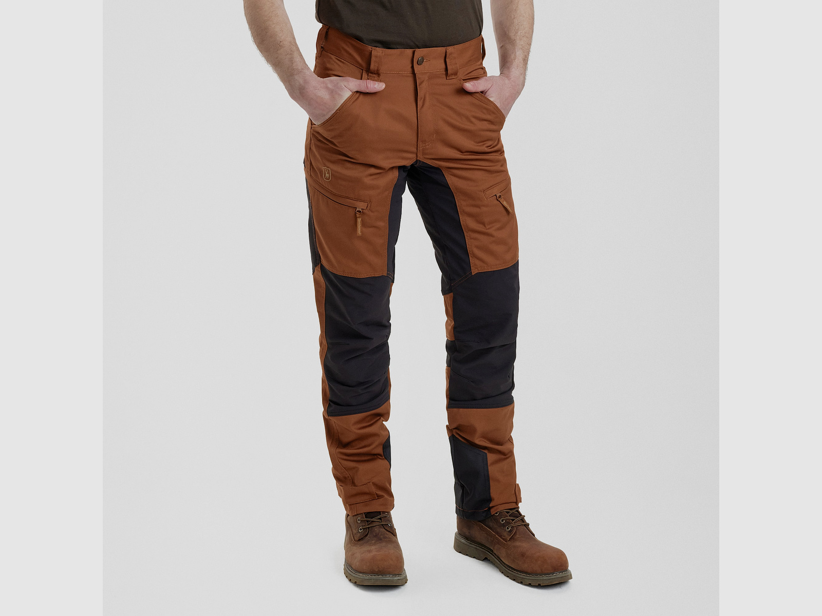 Pantaloni elasticizzati Deerhunter Rogaland con contrasto arancione bruciato 48