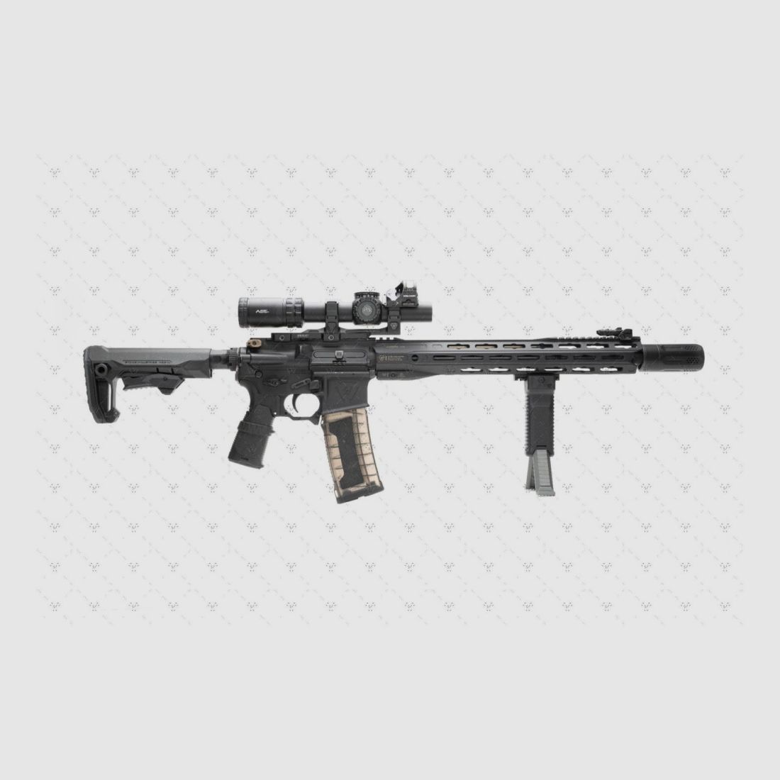 Strike Bipod Grip avec Jambes en Aluminium (Picatinny) en Gris