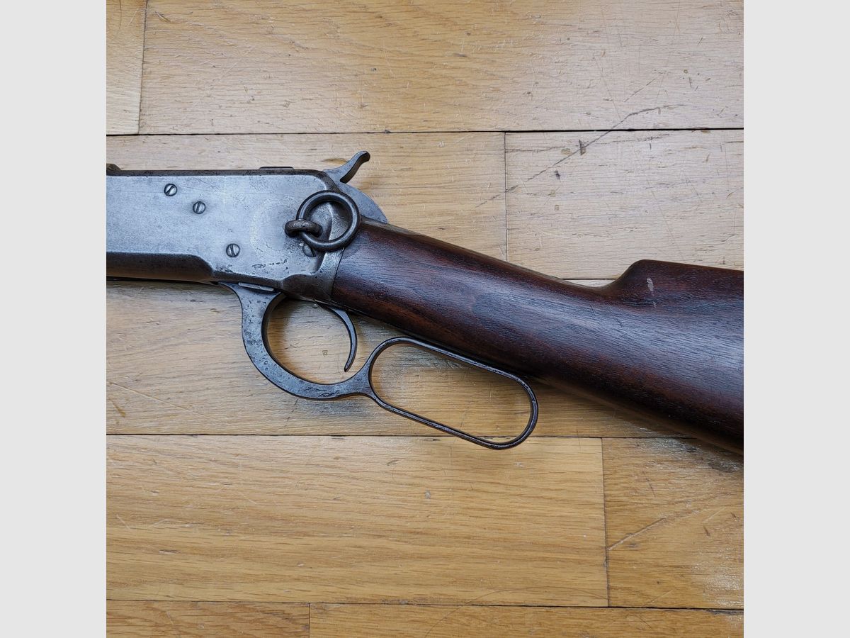 Schöne Winchester 1892 Büchse – Kaliber 32WCF / 32-20 – Konfiguration Sitzbüchse – Herstellung New Haven 1903 – Schöne Markierungen auf dem Lauf – Höhenverstellung – BE+/TBE, Bild 4 von 33