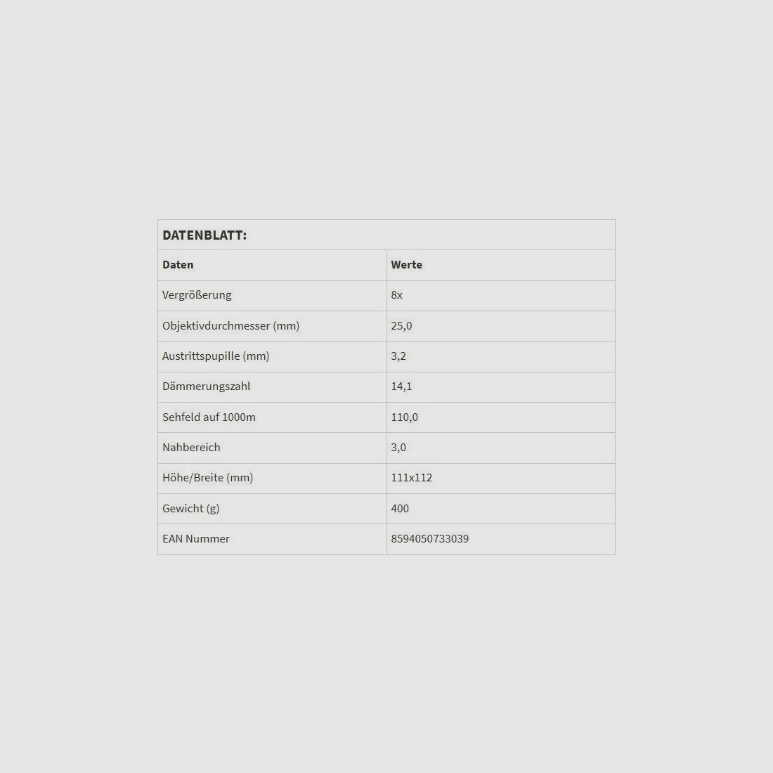 Meopta Fernglas MeoSport 8x25