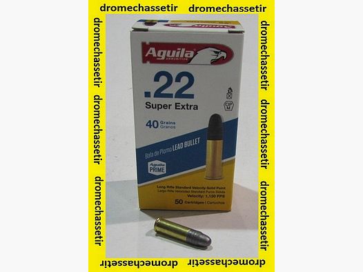 Box of 50 cartridges 22LR Aguila Super Extra, 40 grains Lead round nose