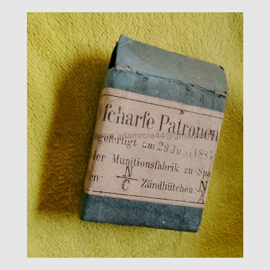 Munitionsfabrik Spandau 10 scharfe Patronen M/71