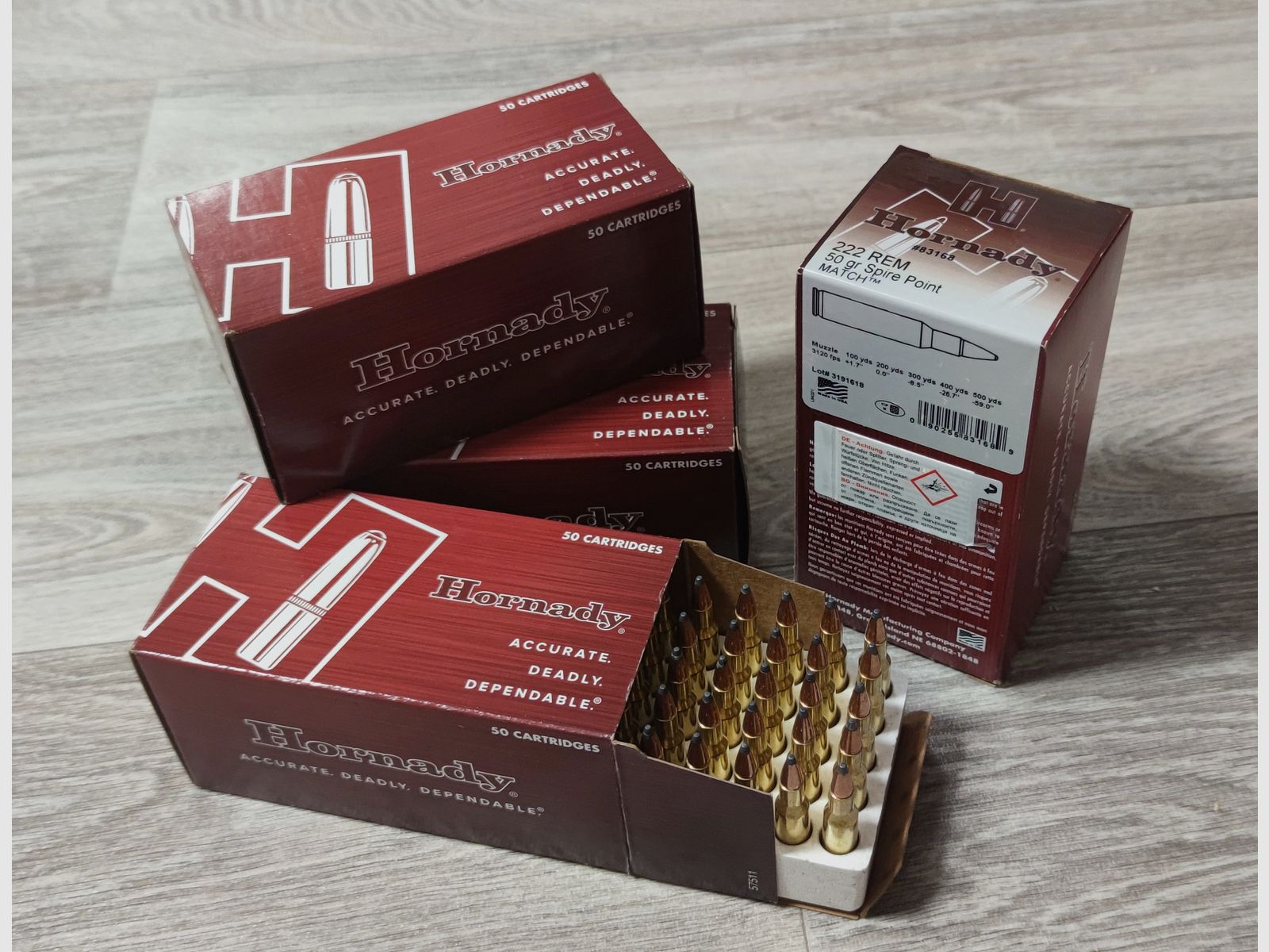 .222/50gr Hornady Spire Point Match, Nr. 83168