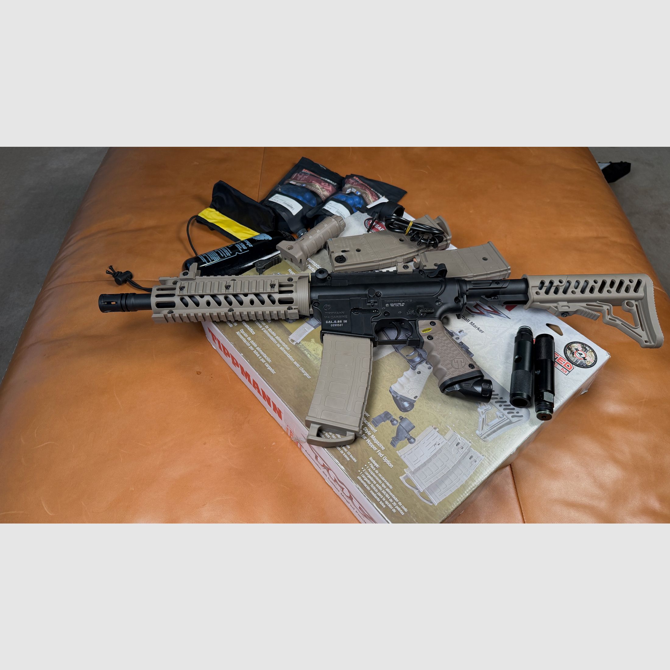 Tippmann TMC .68 RAM Markierer / M4 Carbine Set – viel Zubehör – sehr guter Zustand